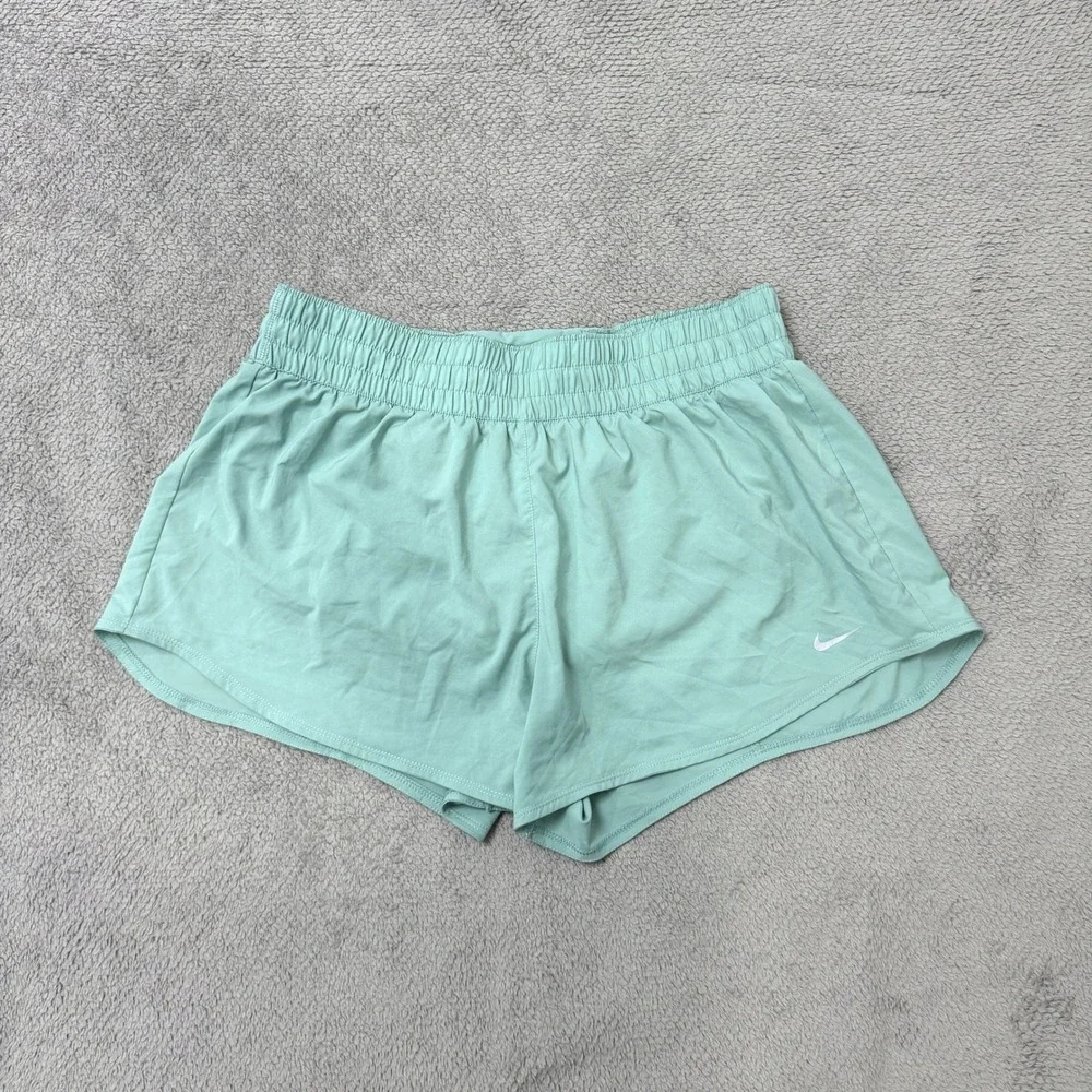 Nike Dri-FIT Running Shorts Womens L Mint Green Elastic Waist Activewear